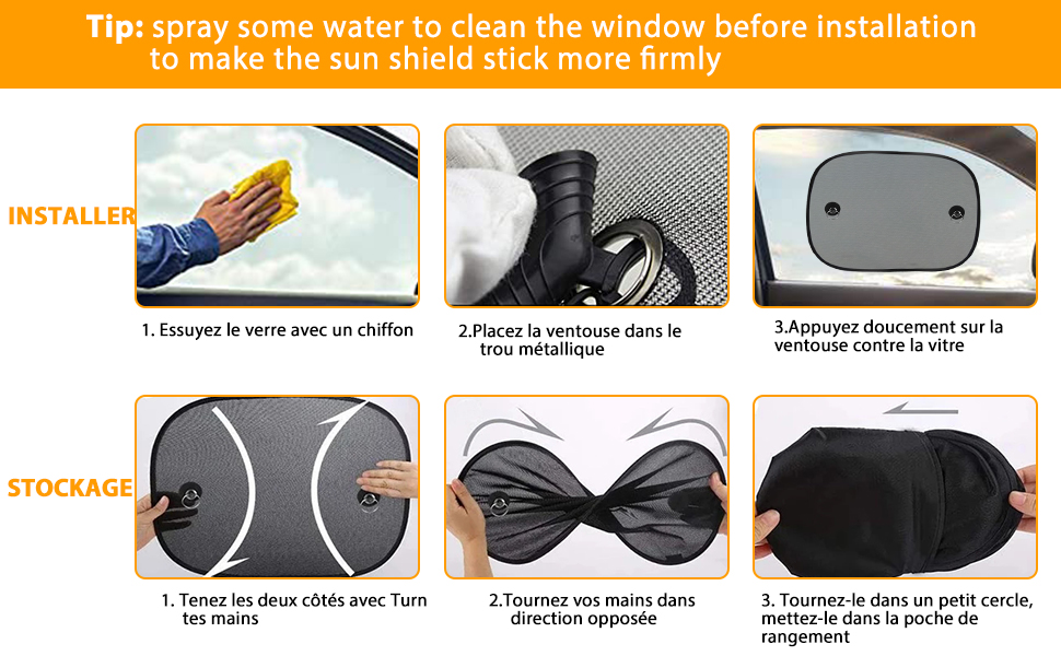 Pare Soleil Voiture Bébé/Enfant, Universelle Pour Pare-Soleil Fenêtre De Voiture , Protection UV/Chaleur Pour Offre Une Protection UV Maximale Pour Bébé, Adultes,Chien (2 Pièces) 10 Pare Soleil Voiture bébé