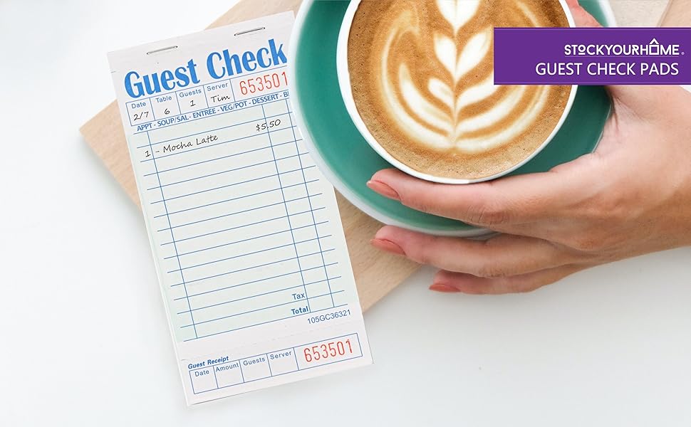 Stock Your Home Green Guest Check Book (20 Pack) 3.5" x 6.
