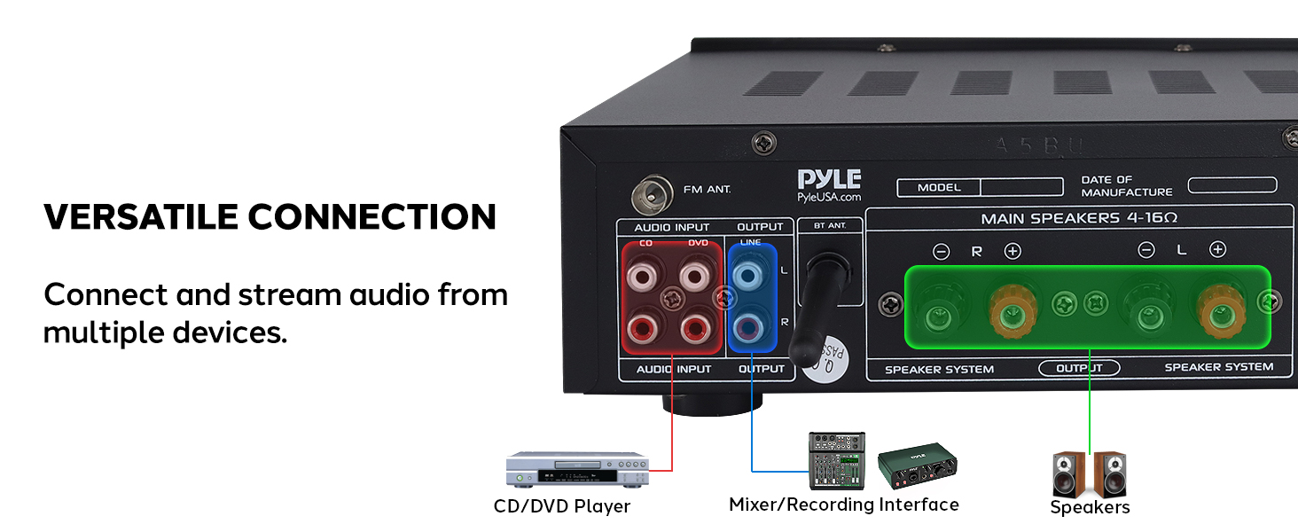 speaker amplifier home audio home stereo receiver with bluetooth am fm stereo receiver