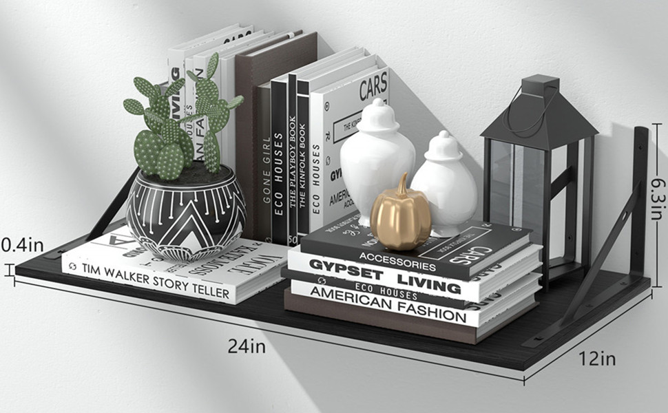 wide floating shelves