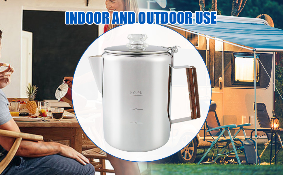 APOXCON Coffee Percolator, Camping Coffee Pot 9 Cups