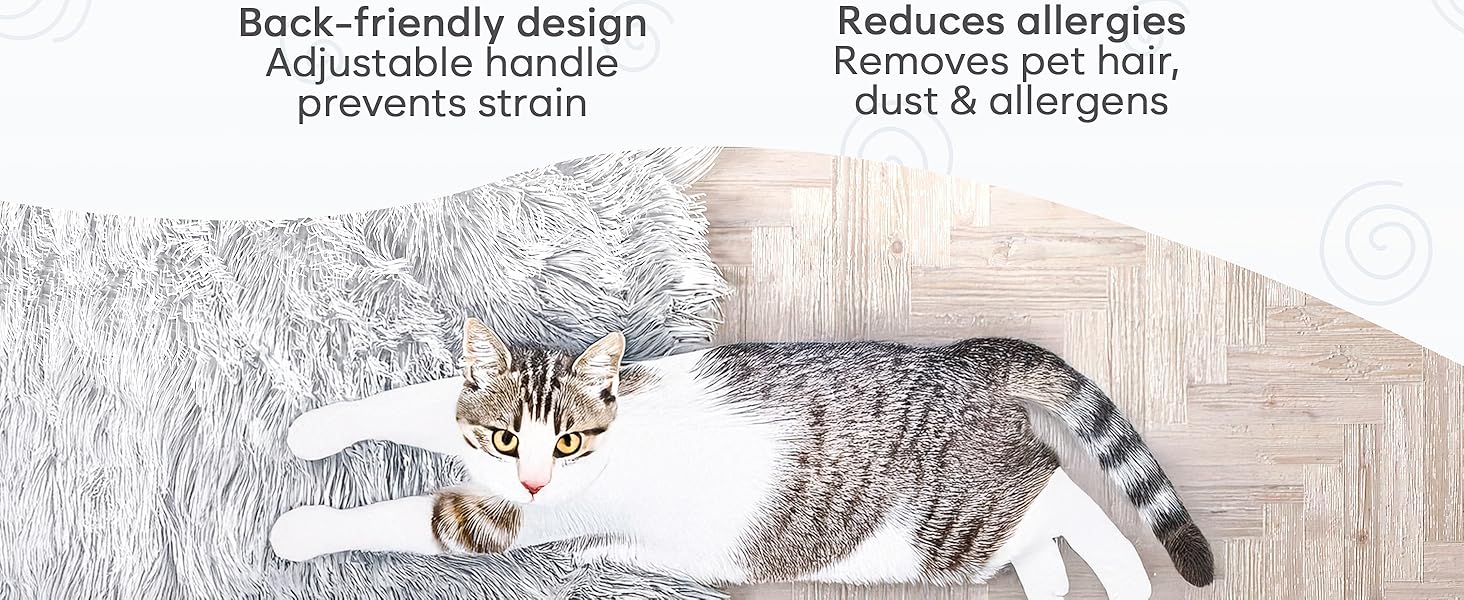 OKKÖBI Carpet Rake for Pet Hair Removal – Carpet Scraper & Pet Hair Carpet Rake – Dog & Cat