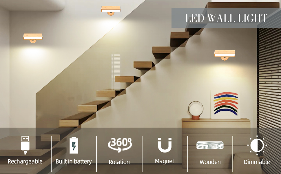 YiLaie Wall Light, Battery Operated Wall Lights, Reading Light Wall