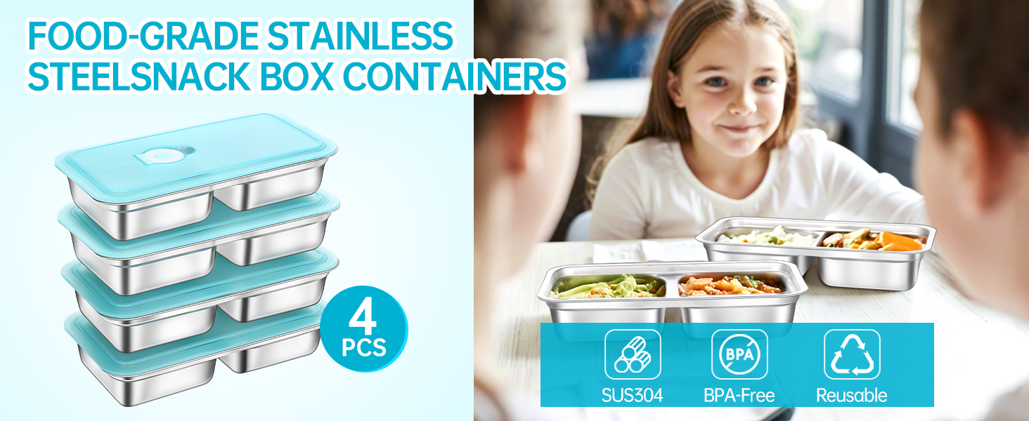 Snack Containers Stainless Steel 