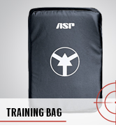 A picture of a black Training Bag with the ASP logo. Text reads: Training Bag.