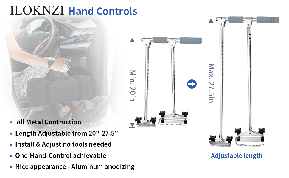 ILOKNZI Handicap Driving Hand Controls,Car Hand Controls for Disabled Drivers,Car Pedal device
