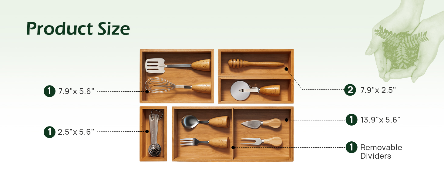 Bamboo Drawer Organizer Set