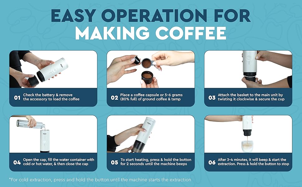 Fácil operación para hacer café