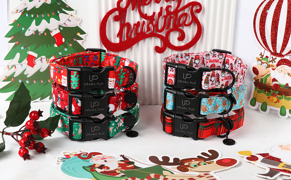 UP URARA PUP Christmas Dog Collar,Adjustable Christmas