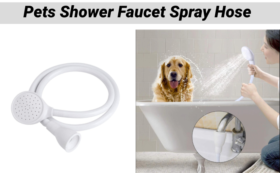 Pet Shower Faucet Spray Hose Bath Tub Sink Faucet Attachment Washing