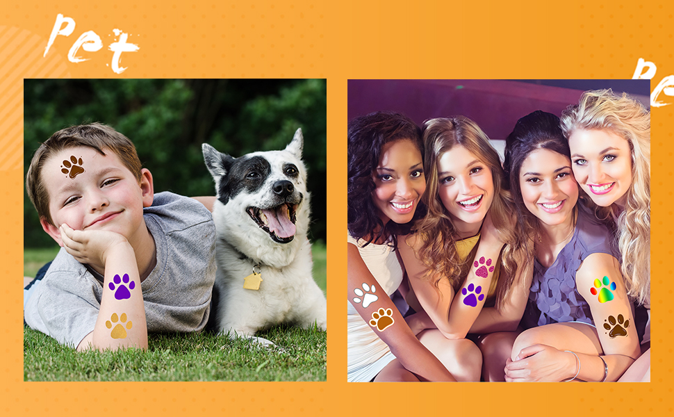 Paw Print Temporary Tattoos