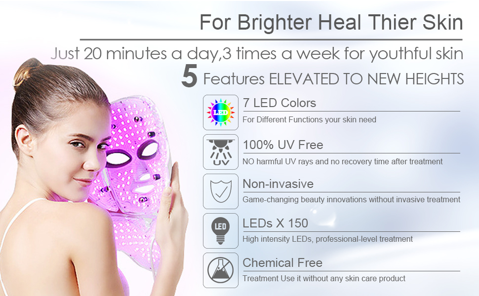 7 Color Skin Rejuvenation Therapy LED Photon Mask 