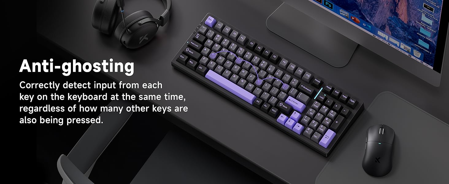 gaming keyboard 96% mechanical wireless keyboard compact wireless keyboard keyboard wireless gaming