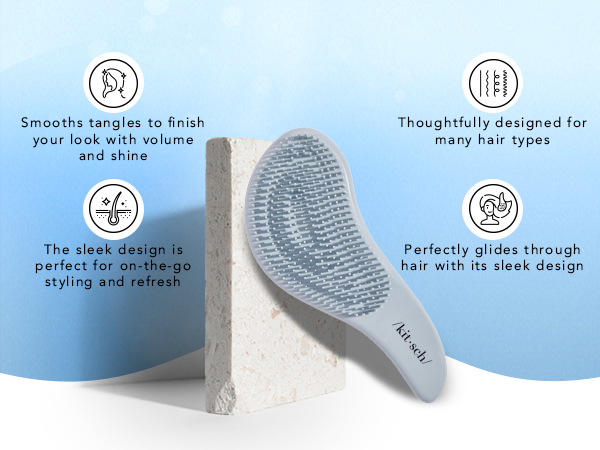 haze blue hair brush detangling conditioner baby hair comb blue comb metal purse bristle hair brush