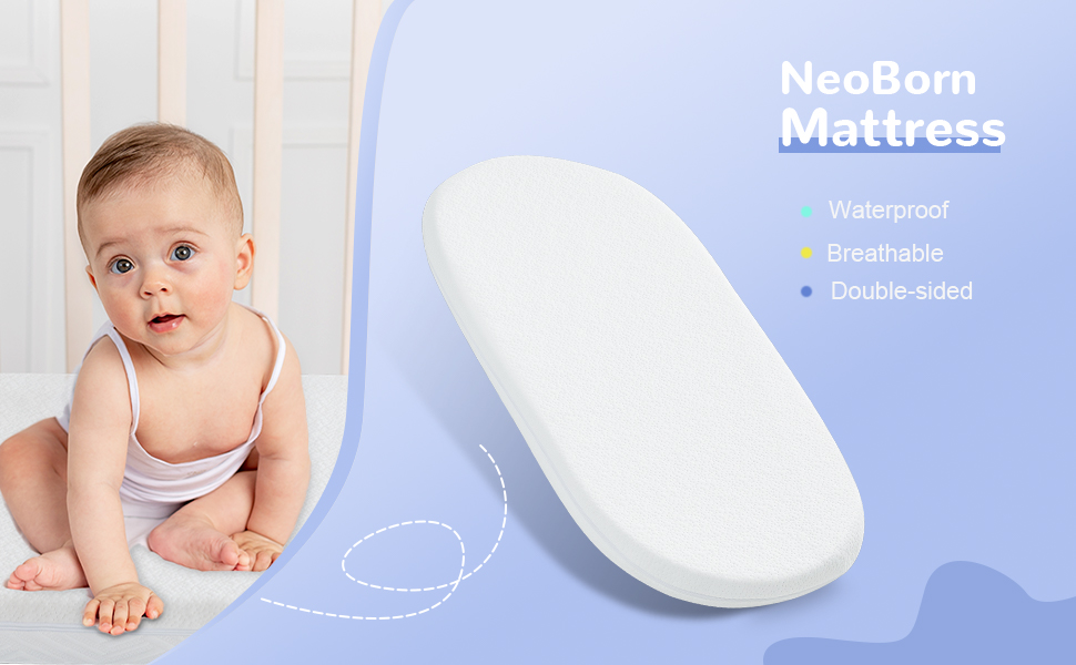 NeoBorn Baby Mattress Pad, 32" x 16" Dual Sided