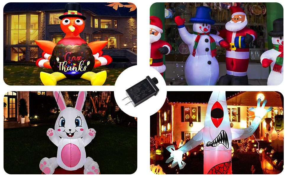 COHVV Replacement Yard Inflatable Adapter, 12V 1A 60Hz