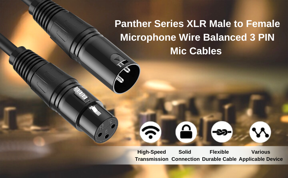 SeCro Panther Series XLR Male to Female Quality Microphone Wire