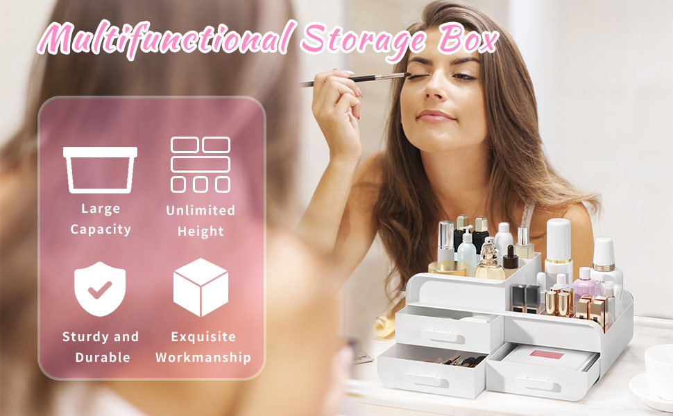 Feibrand Makeup Organiser Cosmetic Storage Box, Make up Organizer for