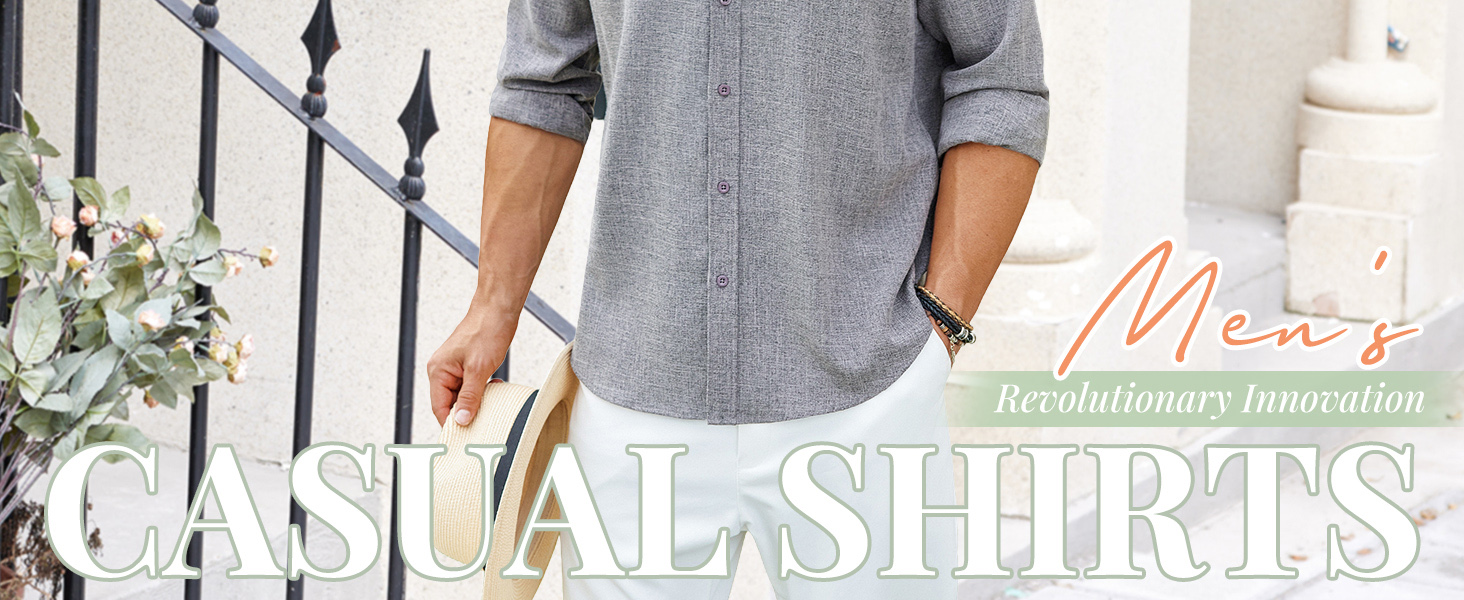 coofandy linen long sleeve shirt