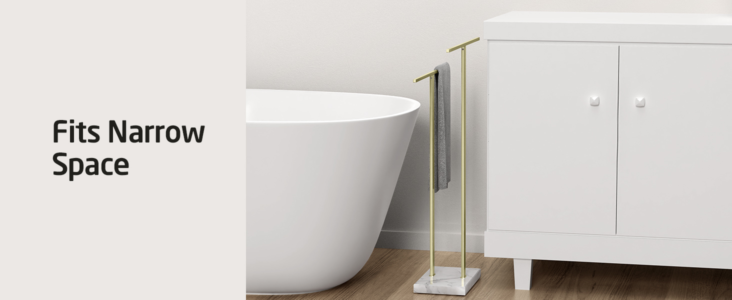 BTH217-BZ Towel Stand Next to Bathtub