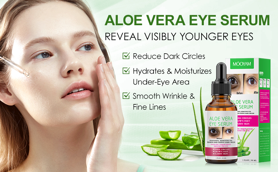 Aloe Vera Under Eye Cream For Dark Circles, Hyaluronic Acid Eye Serum