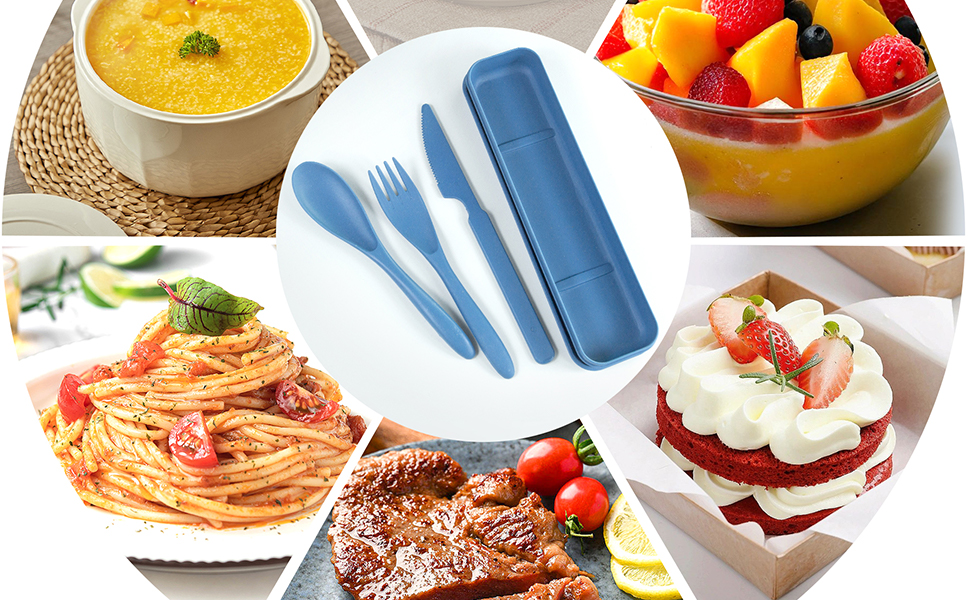 Reusable utensils set with case