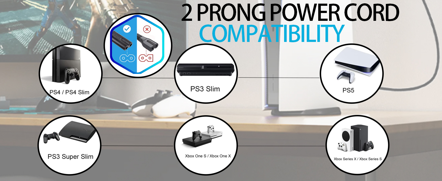 AC Power Cord Fit for Sony PlayStation PS5