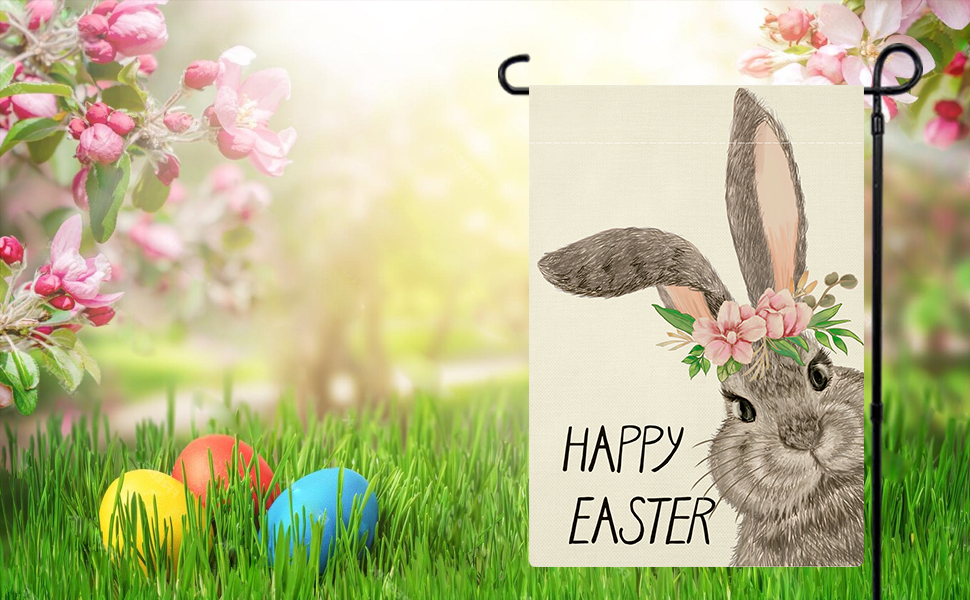 OOHJHY Easter Garden Flag 12x18 Inch Double Sided Easter