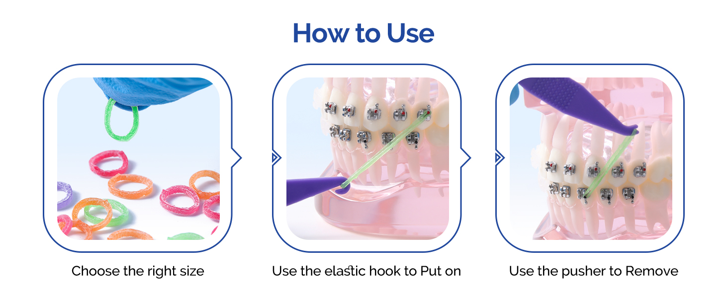 JMU Orthodontic Elastics 3/16 Inch Heavy 6.5oz 100 Pack Dental Rubber Bands