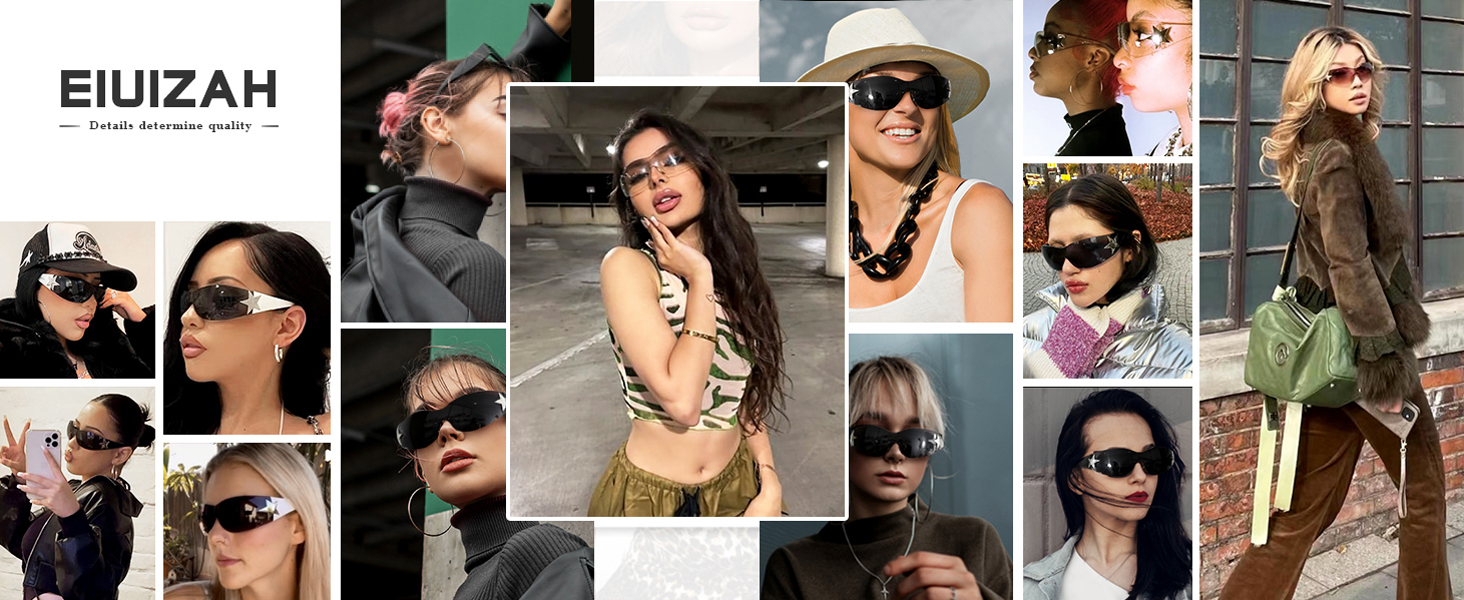 Y2k Sunglasses for Women Men Shield Wrap Around Fashion Sunglasses Trendy Oversized Sunglasses