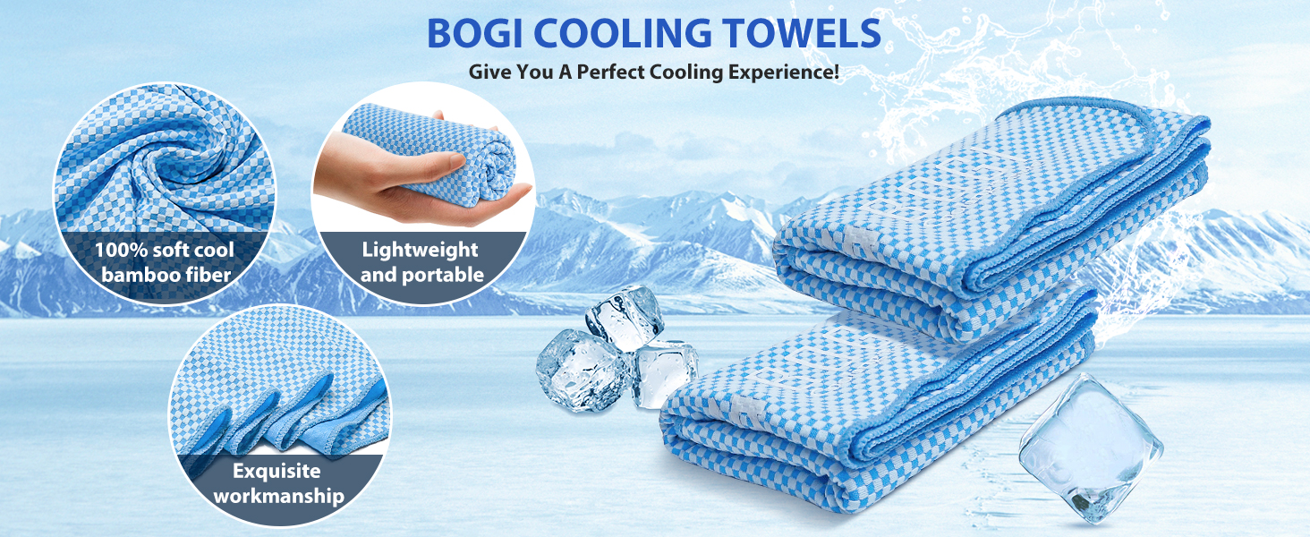 BOGI 2 Pack Cooling Towel, Cooling Towels for Neck and Face Ice Towel
