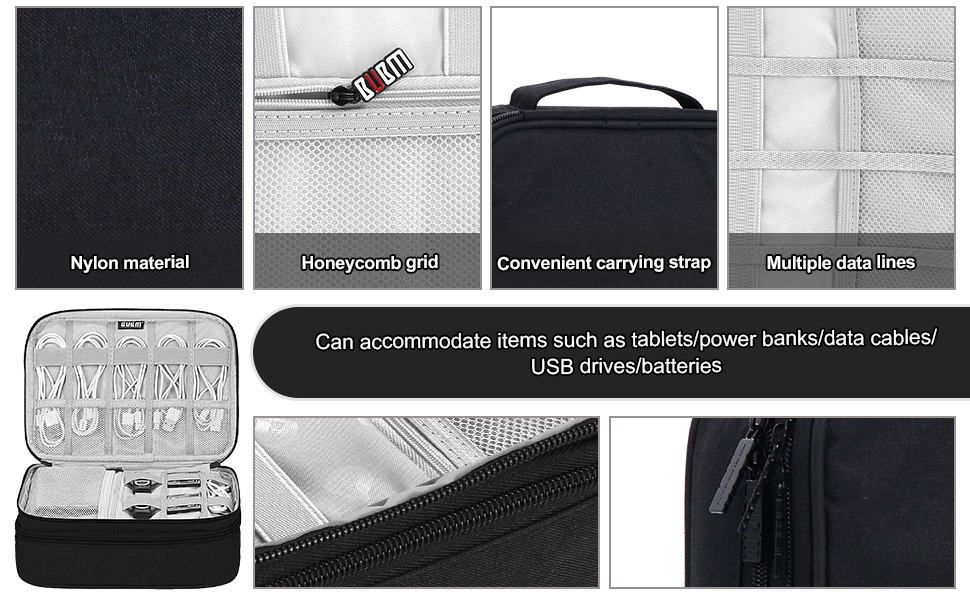 Double Layer Travel Cable Organiser Bag