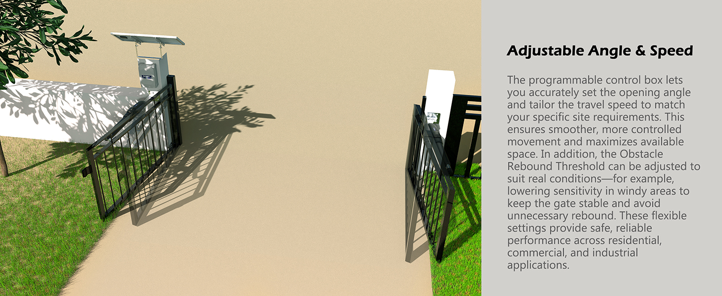 Adjustable Opening Angle – Customize Gate Swing to Fit Different Driveways and Needs