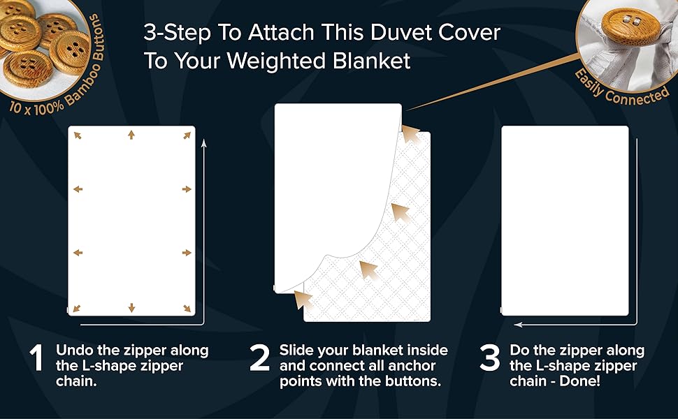 Aricove Weighted Blanket Cover, 48”x72”, Cooling Bamboo Duvet Cover for