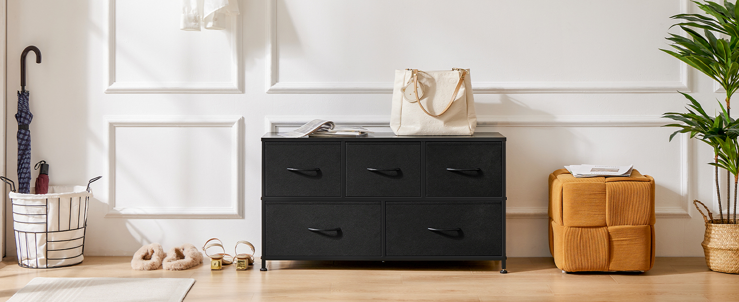 DUMOS Dresser for Bedroom, 5 Storage Drawers