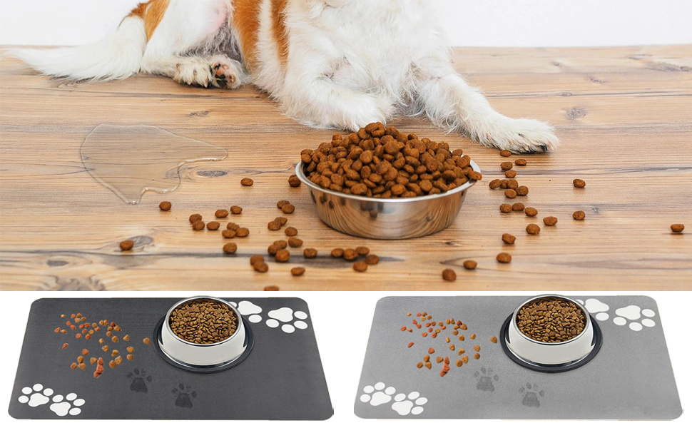 Dricar Dog Food Mat, Non Slip Super Water Absorbent Quick Dry Dog Bowl
