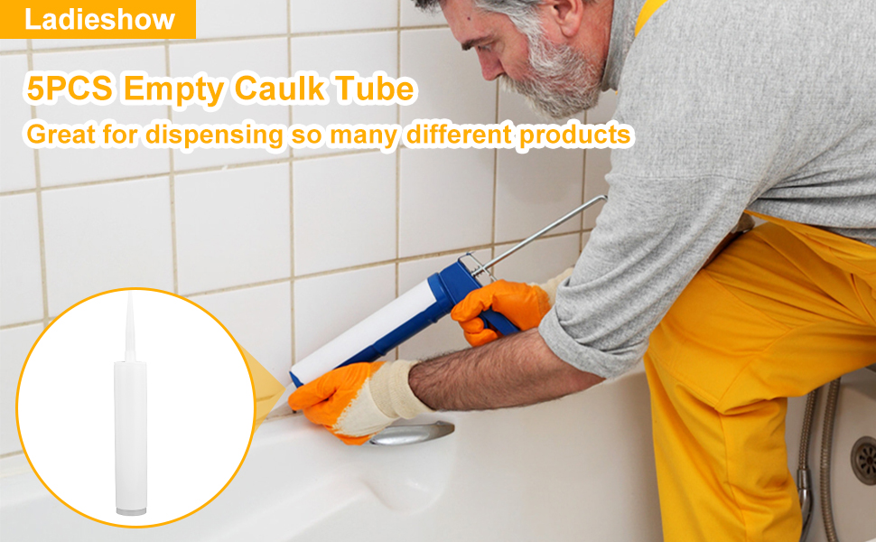 Empty Caulk Tube 5pcs Caulking Sealant Tube, Caulk Tool Refillable