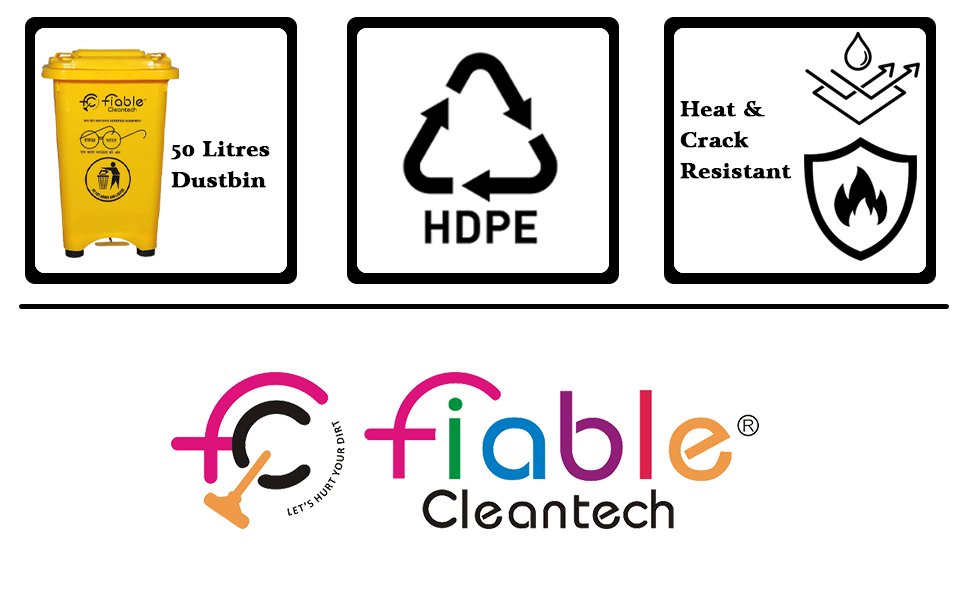 Fiable Cleantech Center Pedal Operated 50 Liter Dustbin ,Pedal Dustbin, SPN-MX9E8