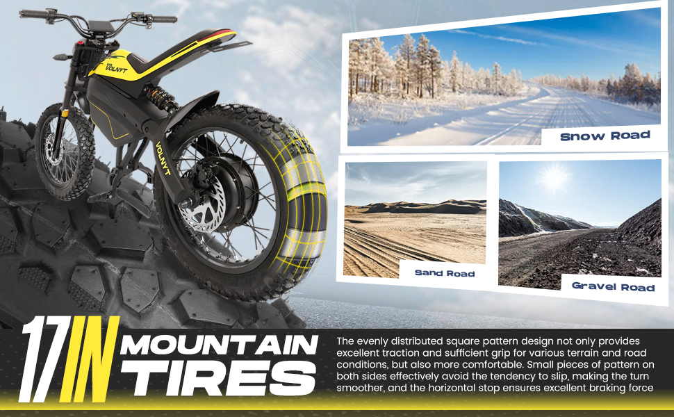 VOLNYT 3000w Electric Dirt Bike for Adult,17" Mountain