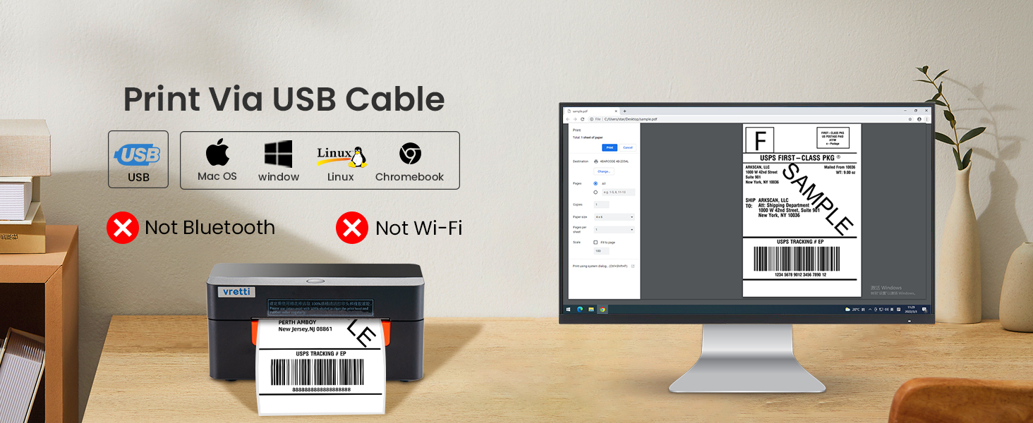 D463B THERMAL SHIPPING LABEL PRINTER 4X6