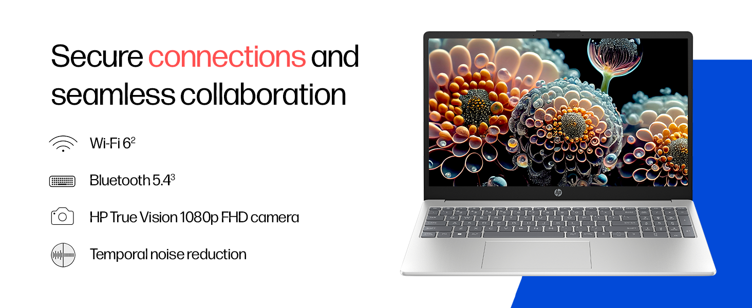 HP 15, AMD Ryzen 3 7320U (8GB DDR4, 512GB SSD) FHD, Anti-Glare, Micro-Edge, 15.6''/39.6cm, Win11, M365 Basic(1yr)* Office24, Silver, 1.59kg, fc0500AU, FHD Camera w/Privacy Shutter Laptop 12 wifi 6