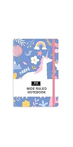 Wide Ruled Unicorn Notebook
