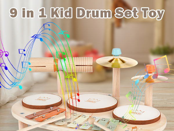 drum set for toddlers 1-3 3-5 wooden music 2-4