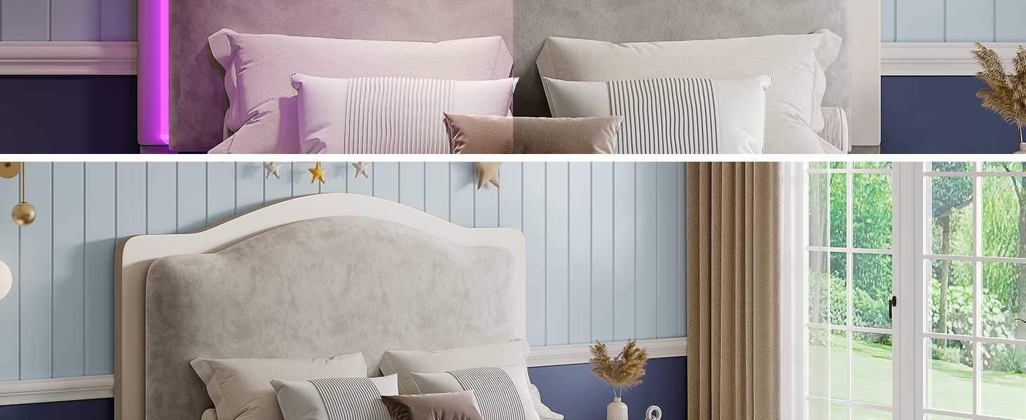 Jocisland LED Full Size Bed Frame with 2 Storage Drawers