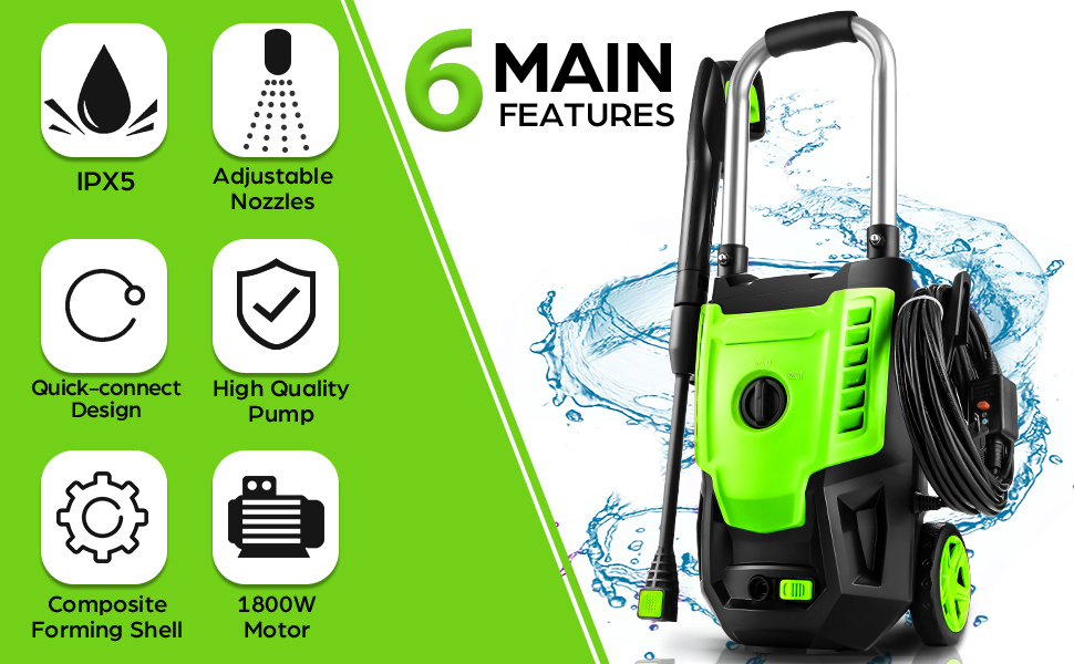 Commowner [Upgraded Version] Pressure Washer 3800PSI Electric Power Washer, 4.0 GPM