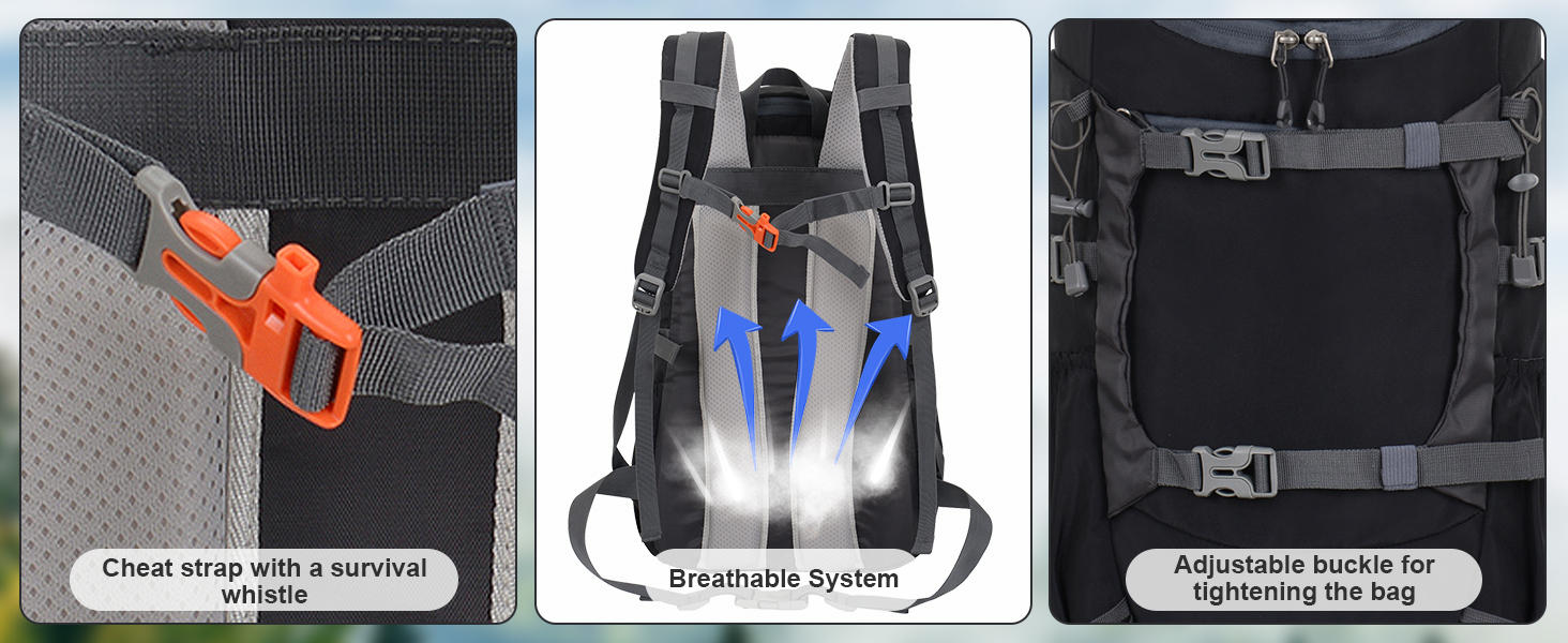 The details of this 30l backpack