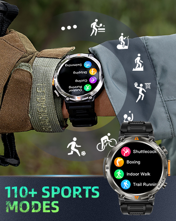 Military Smart Watches for Men 3ATM Waterproof (Built-in GPS) with Call/LED Flashlight,