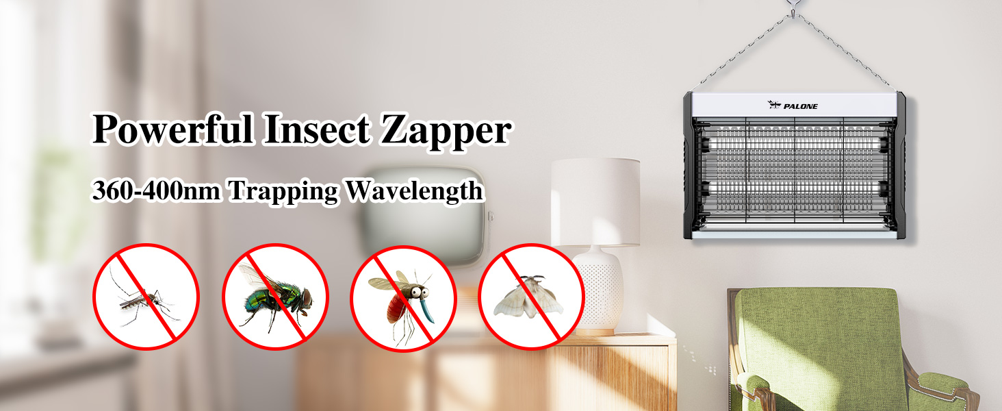 PALONE Indoor Bug Zapper& Electric Insect Kill,Harmless Light can Lure