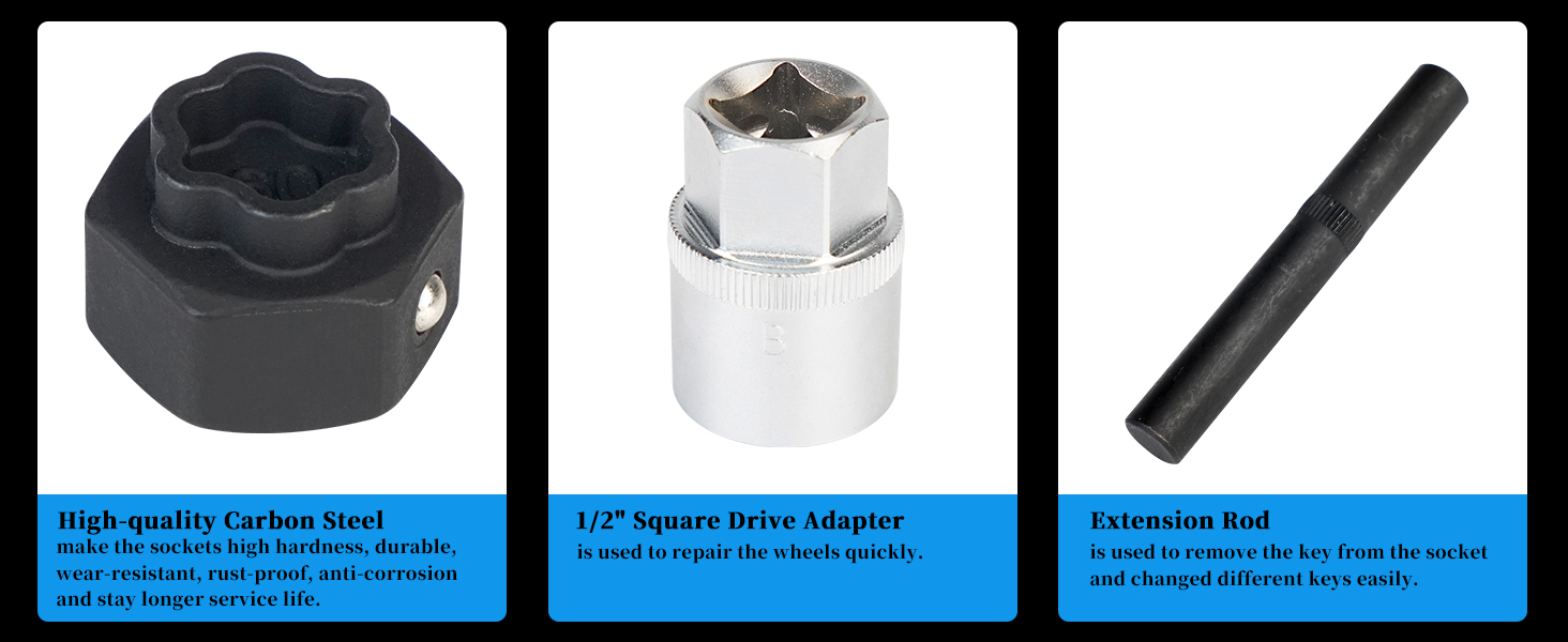 Donpida 22PCS Wheel Locking Key Removal Tool Kit, Wheel