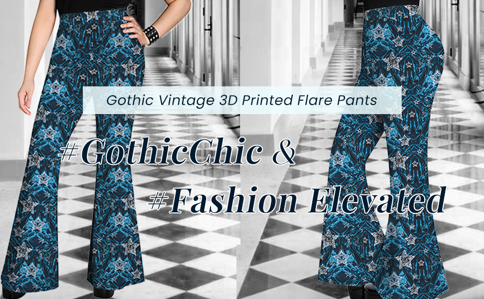 L′Appartement ヨリモクVintage Flare Pants34 Amazon.com: Rgothic Women's Plus Size Blue Star Print Gothic